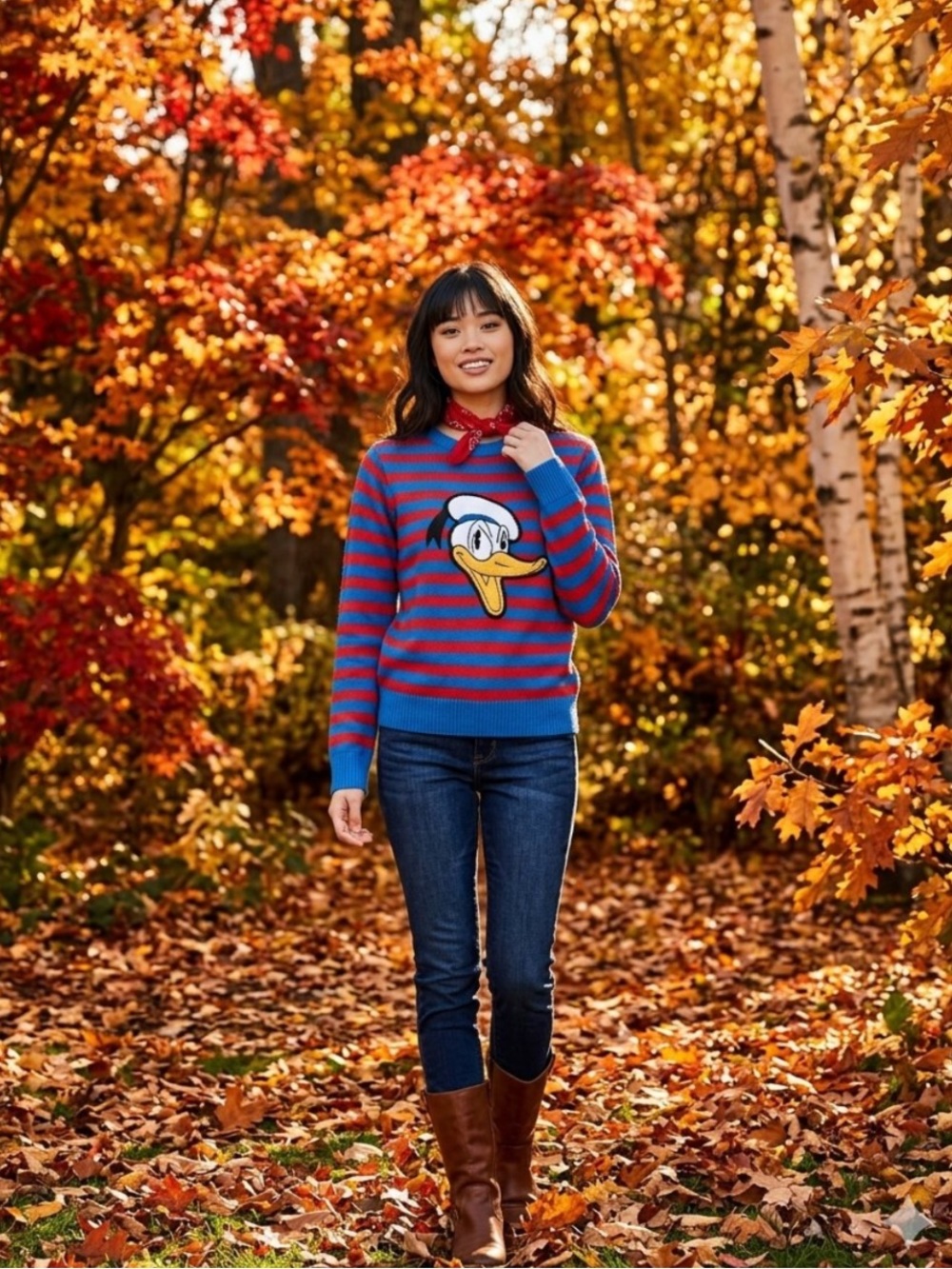 Disney x Forever 21 Donald
Duck Striped Knit Crewneck
Sweater M